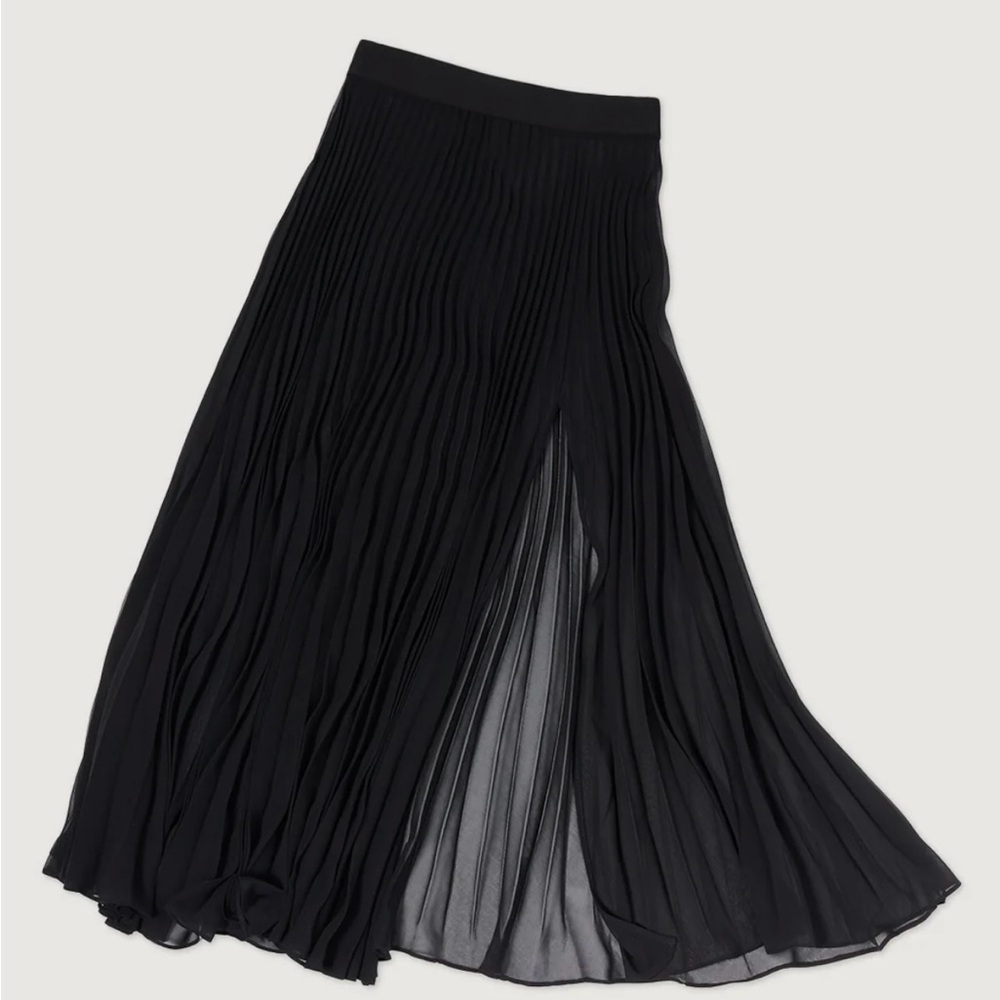 Carbon38 Black A-Line Pleated Skirt